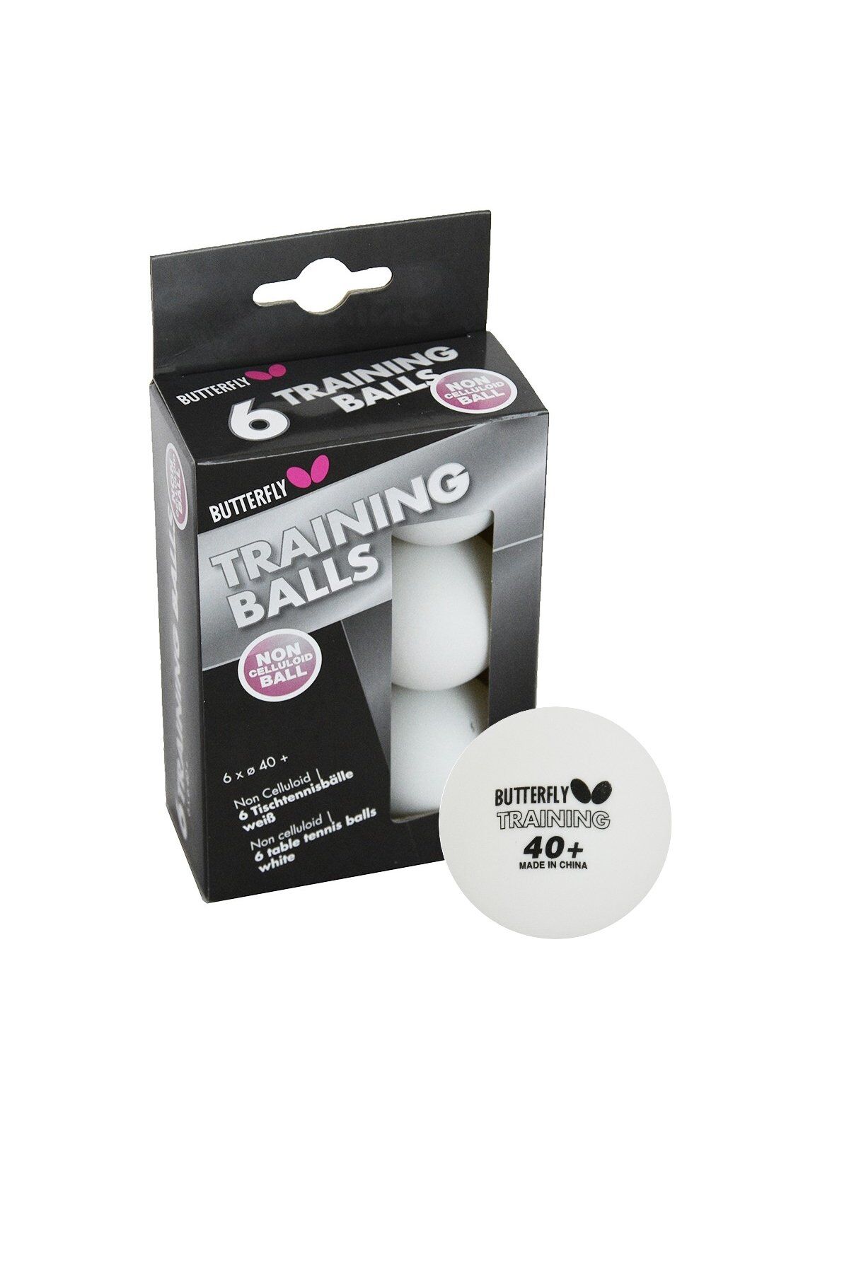 Butterfly 85140 Training Balls 40+ Antrenman 6'lı Kutu Beyaz