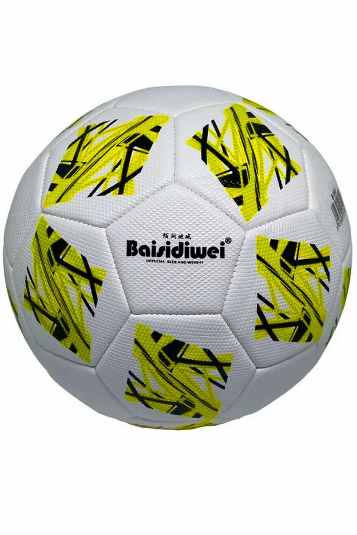 Baisidiwei B-1006 Suni Deri Dış Mekan No 5 Futbol Topu Beyaz/Sarı
