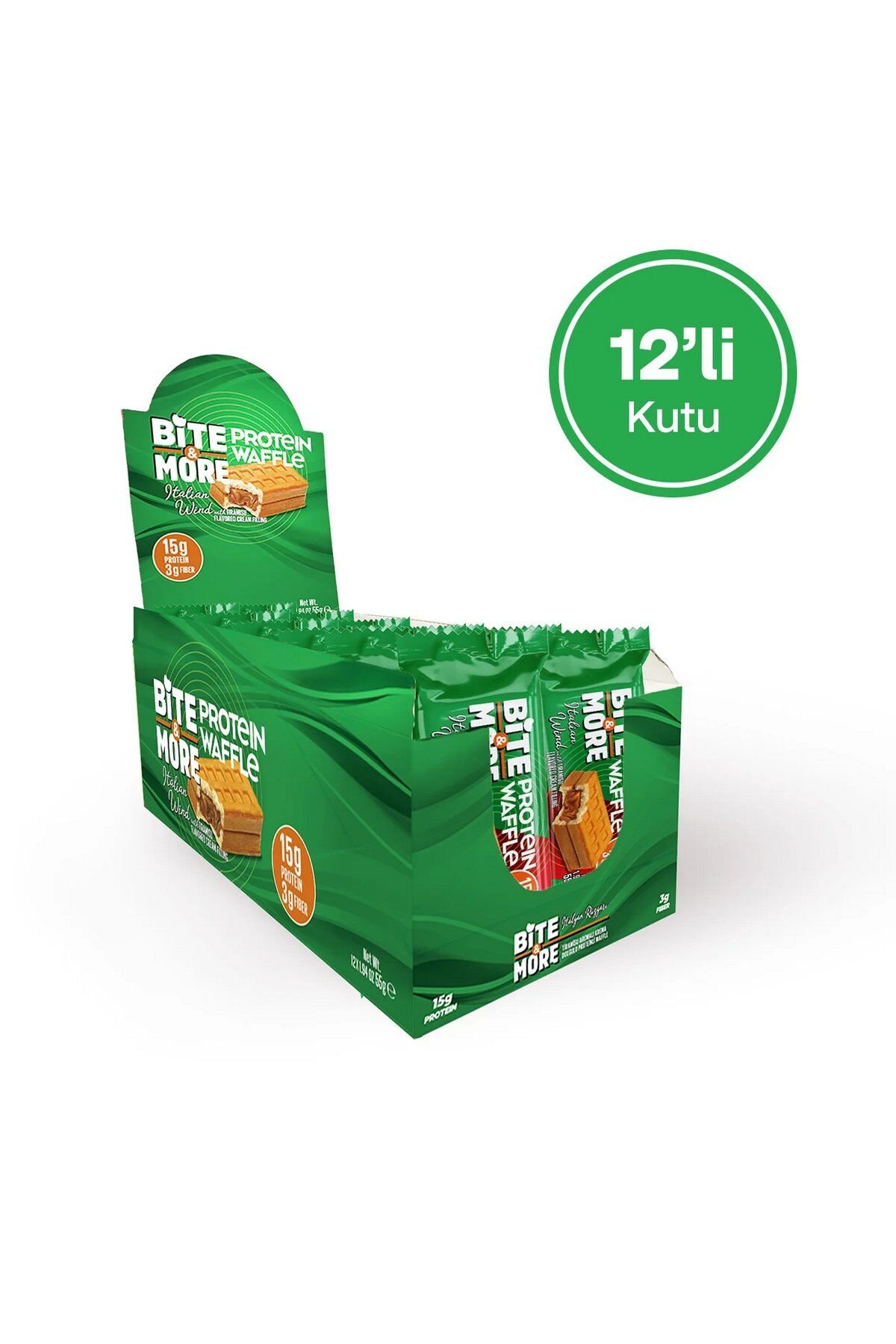 Bite & More Protein Waffle İtalyan Rüzgarı Tiramisu Aromalı 55gr x 12 Adet