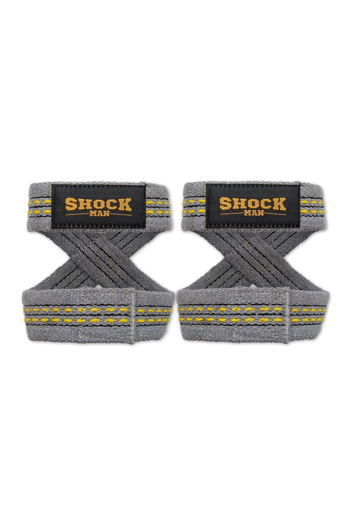 Shock Man 8 Loop Lifting Straps Gri-Sarı