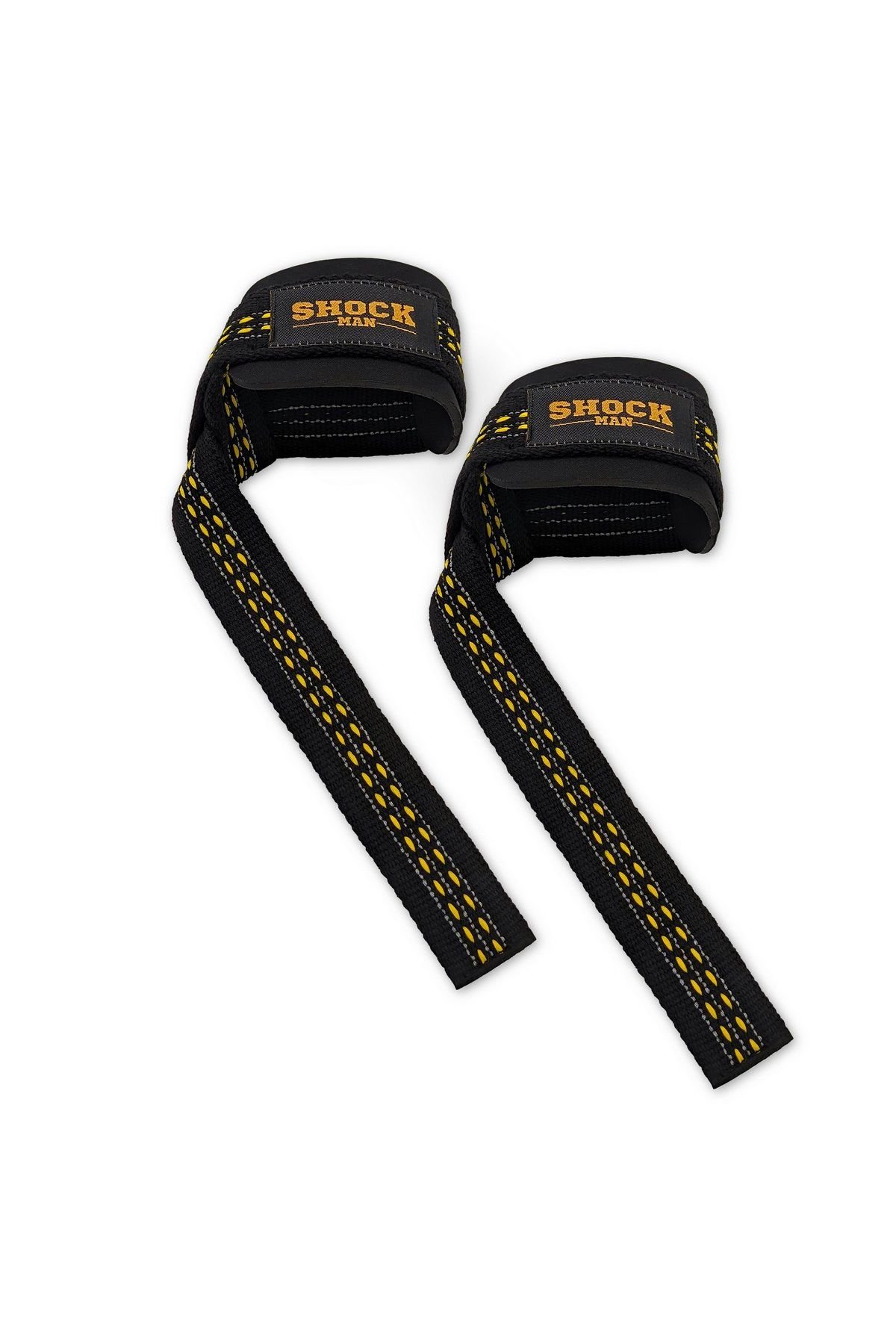 Shock Man Padded Lifting Straps Siyah-Sarı