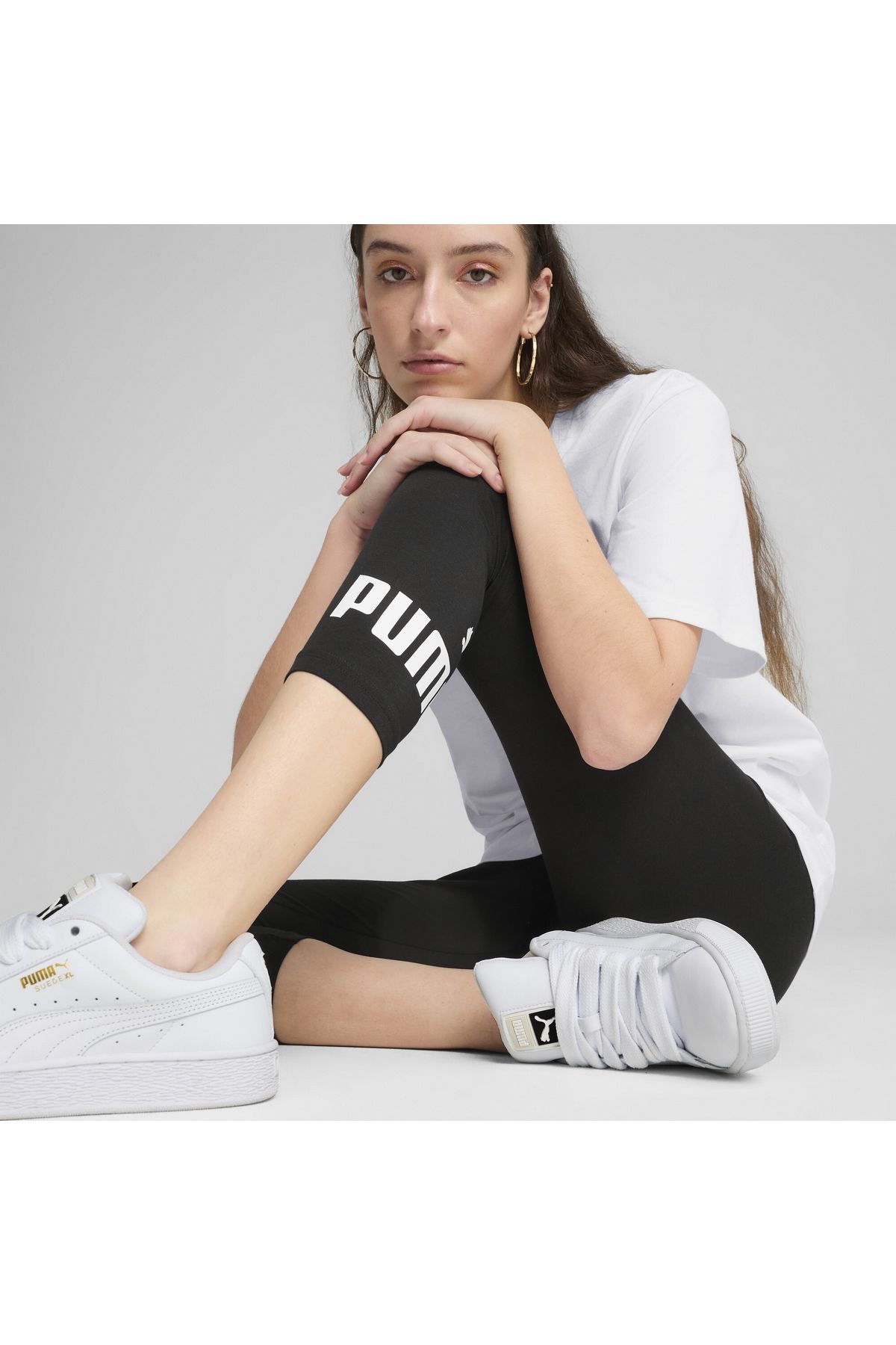 Puma Ess No. 1 Logo 3/4 Leggings Bayan Kısa Spor Tayt Siyah 68243001