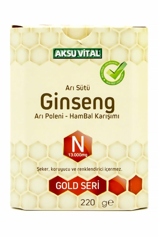 AksuVital Ginsengli Arı Sütü Bal Polen Karışımı (N) 13.000mg 220g