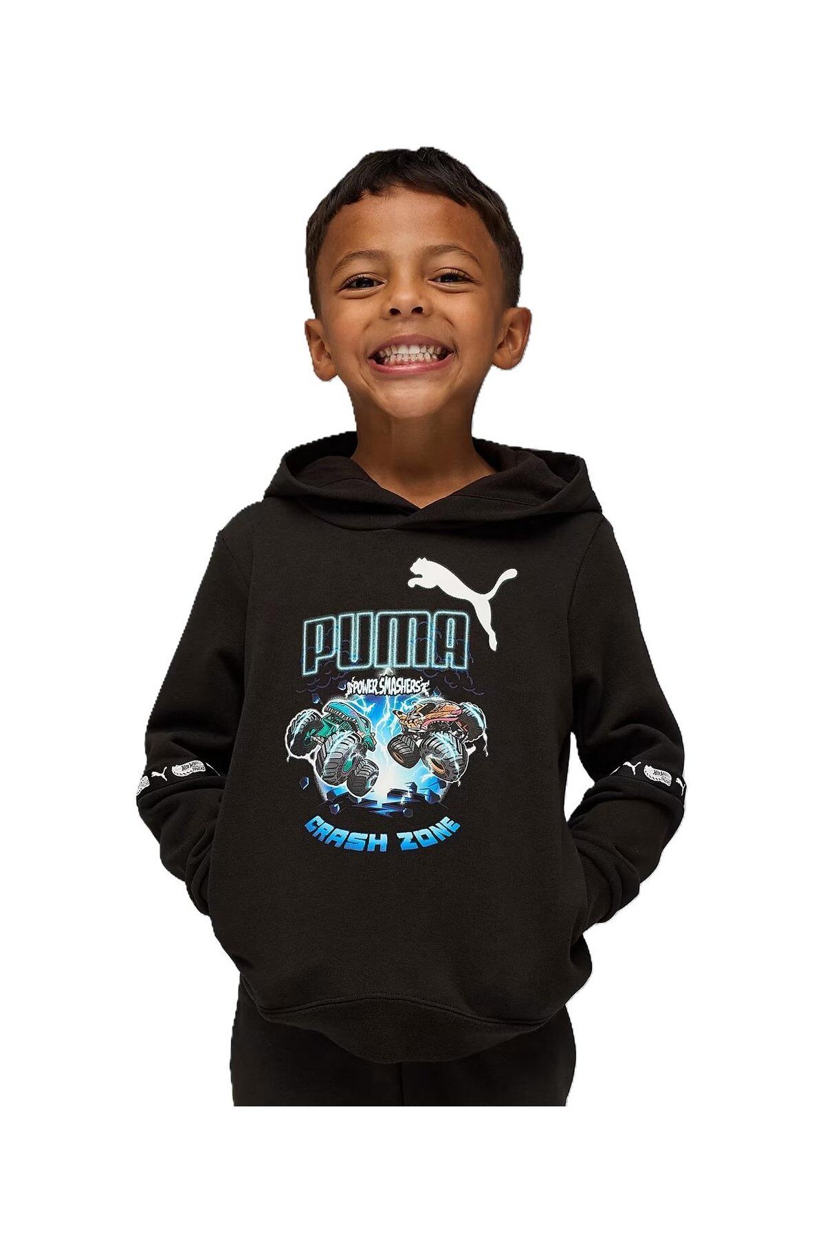 Puma X Hot Wheels Hoodie Erkek Çocuk Sweatshirt Siyah 63239603