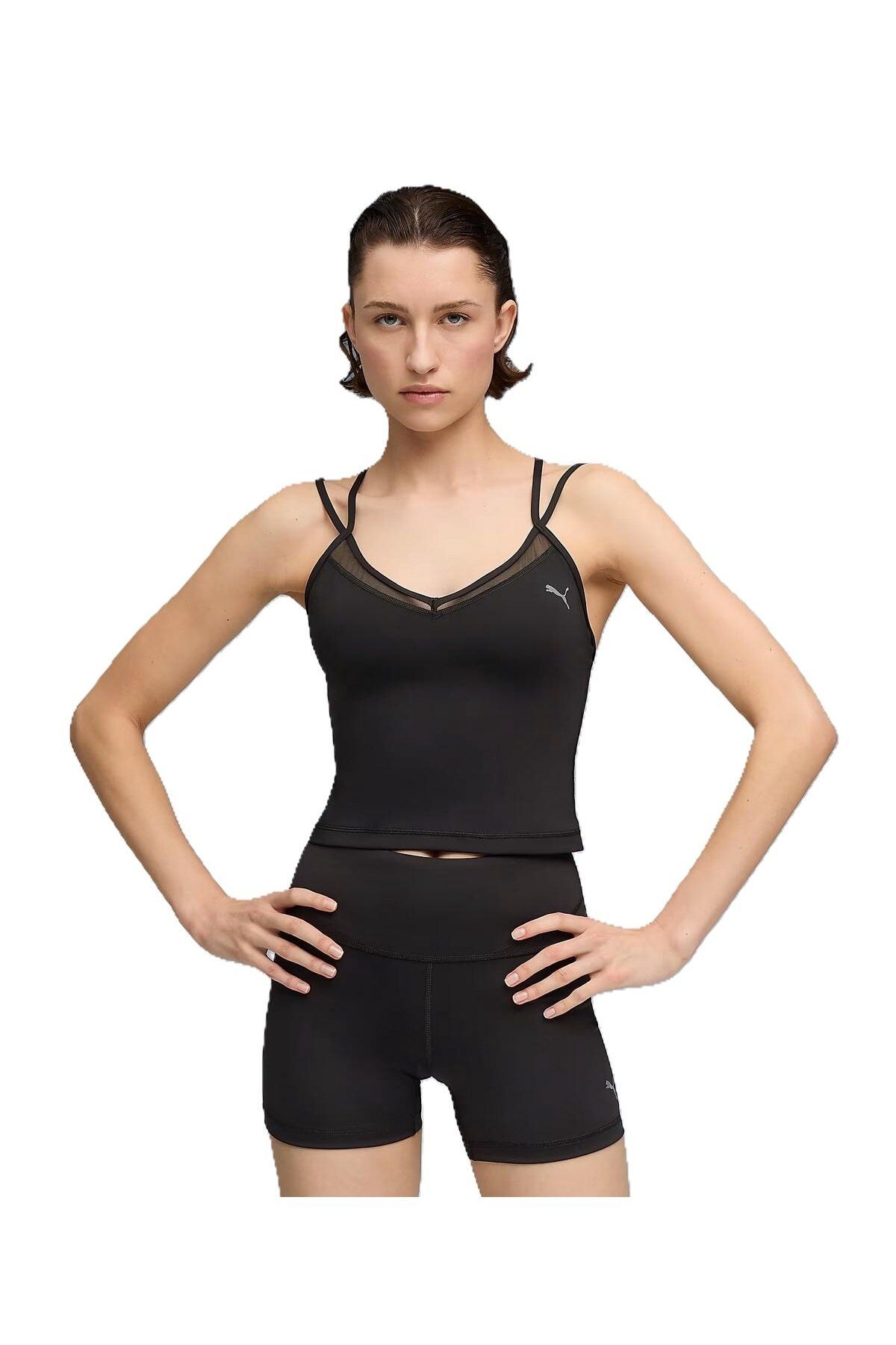Puma W Puma Shape Strappy Tank Bayan İnce Askılı Atlet Siyah 52747701