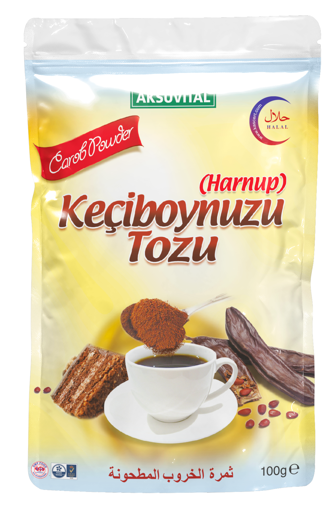 AksuVital Öğütülmüş Keçiboynuzu (Harnup) Tozu Doypack 100g