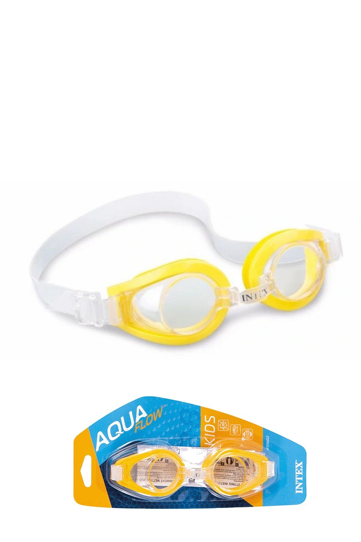 Intex 55602 Aqua Flow Play Googles Çocuk Yüzücü Gözlüğü 3+ Yaş Sarı