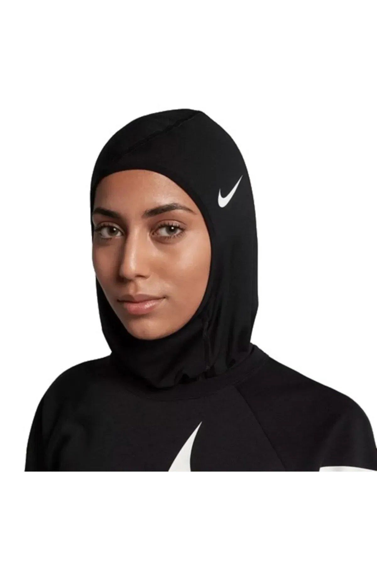 Nike Pro Hijab 2.0 Black/White M/L Unisex Bayan Sporcu Başörtüsü Siyah Beyaz N.000.3533.010.ML