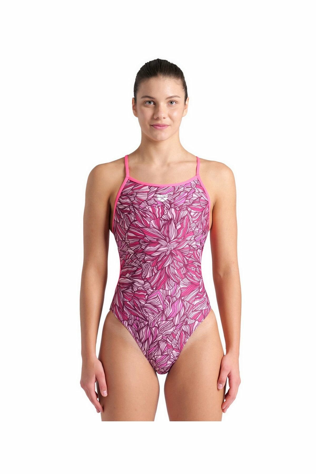 Arena Women's Pink Dahlia Swimsuit Lace Back Bayan Yüzücü Mayo Pembe 008800950