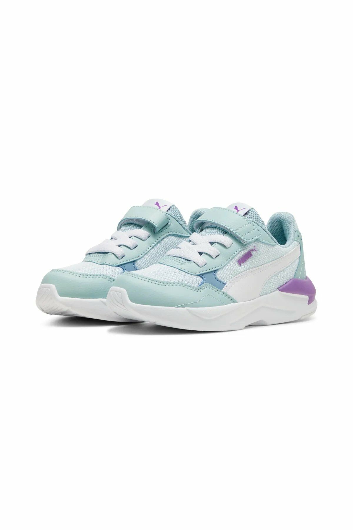 Puma X-Ray Speed Lite AC+ PS Dewdrop-White-Turquoise Surf Çocuk Spor Ayakkabı Gri 38552525