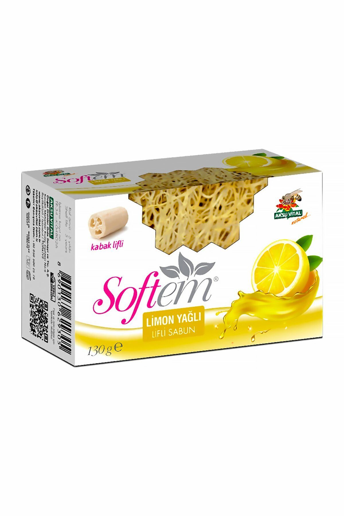AksuVital Softem Limon Yağlı Kabak Lifli Sabun 130g