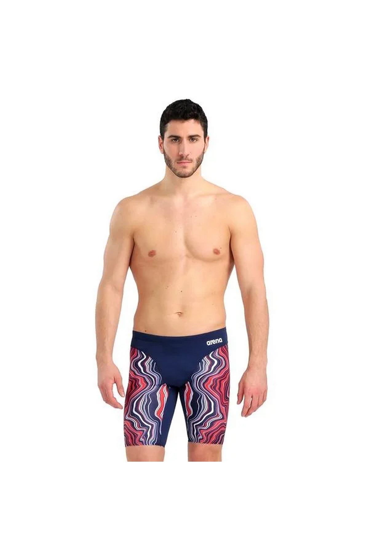 Arena Men's Swim Jammer Marbled Erkek Yüzücü Mayosu Lacivert 005785740