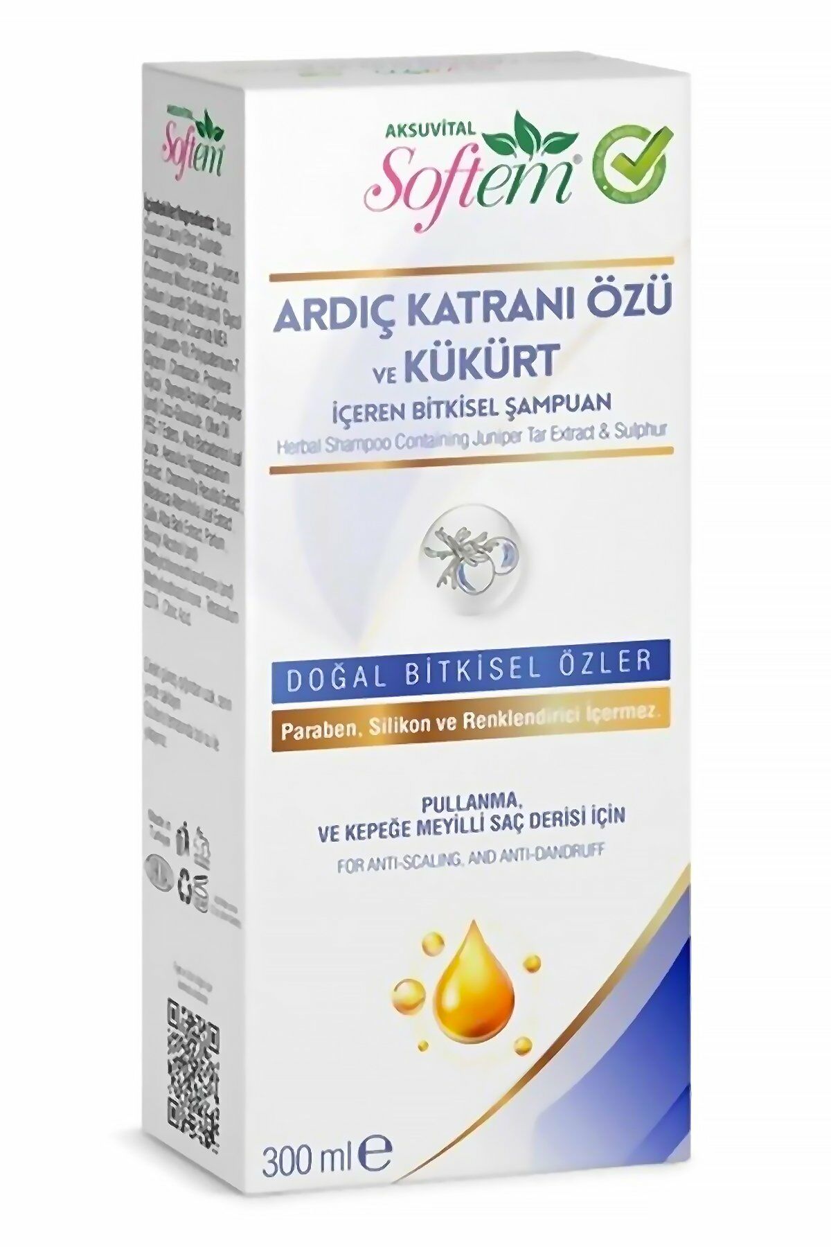AksuVital Softem Ardıç Katranı Özü ve Kükürt İçeren Bitkisel Şampuan 300ml
