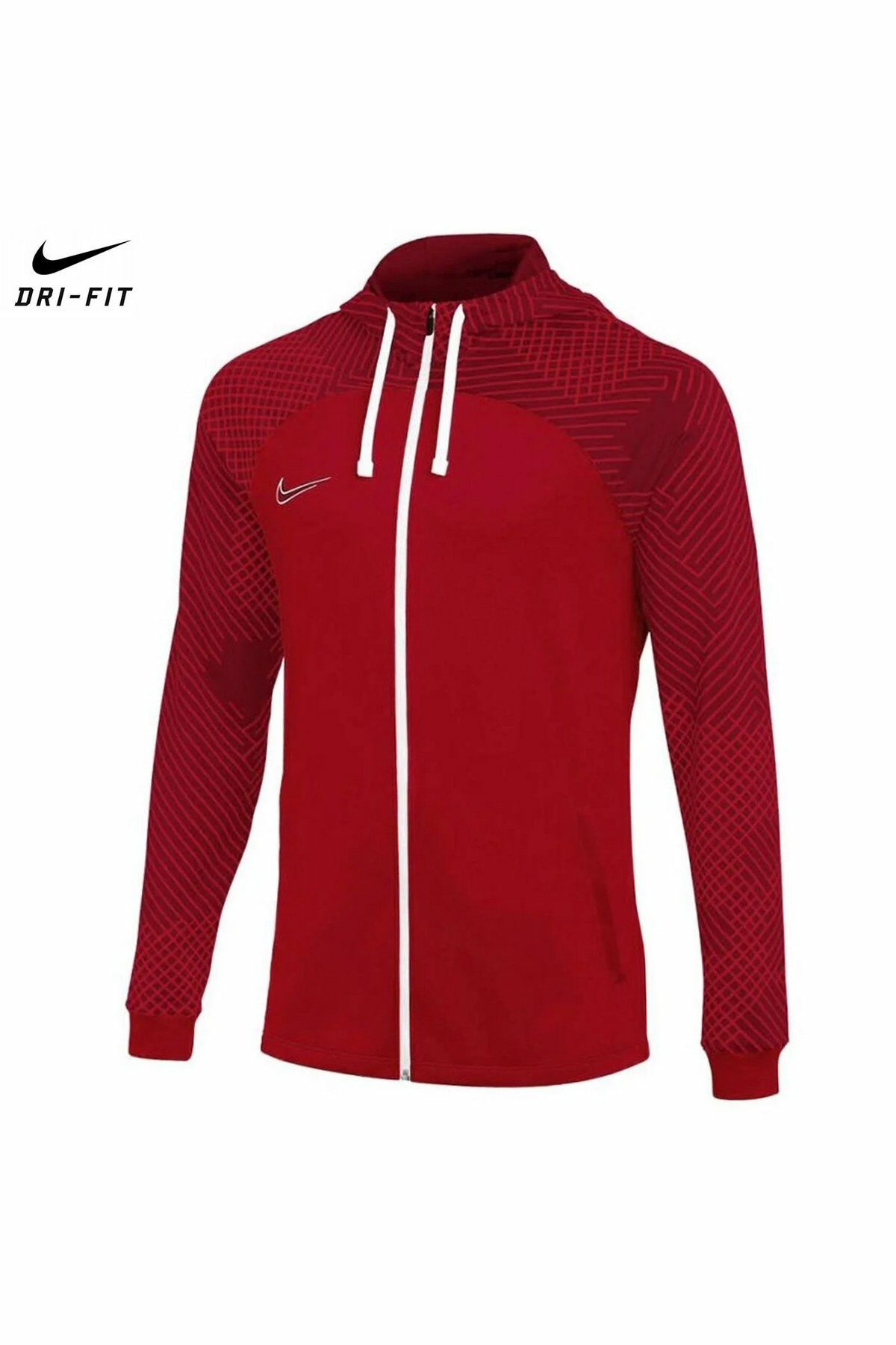 Nike Dri-Fit Strike Hd Trk Jkt K Erkek Futbol Sweatshirt Kapüşonlu Kırmızı DH8768-657