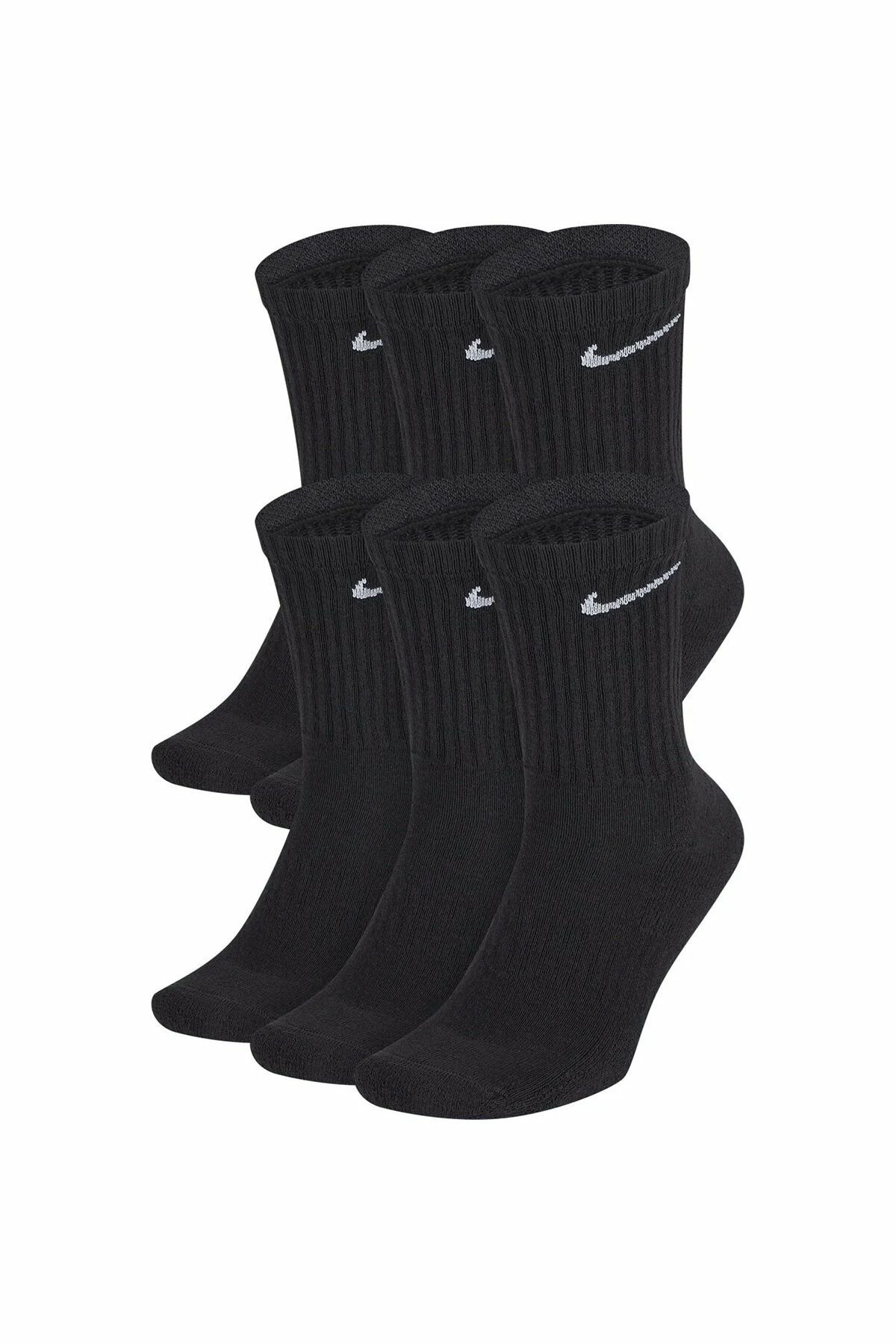 Nike Everyday Cushion Ankle Black 6pcs Erkek Çorap Siyah 6Lı Paket SX7666-010