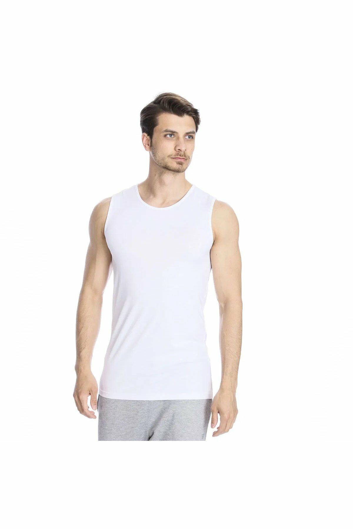 Sportive Erkek Spor Antrenman Ter Atleti Beyaz 500704-00B-SP XL