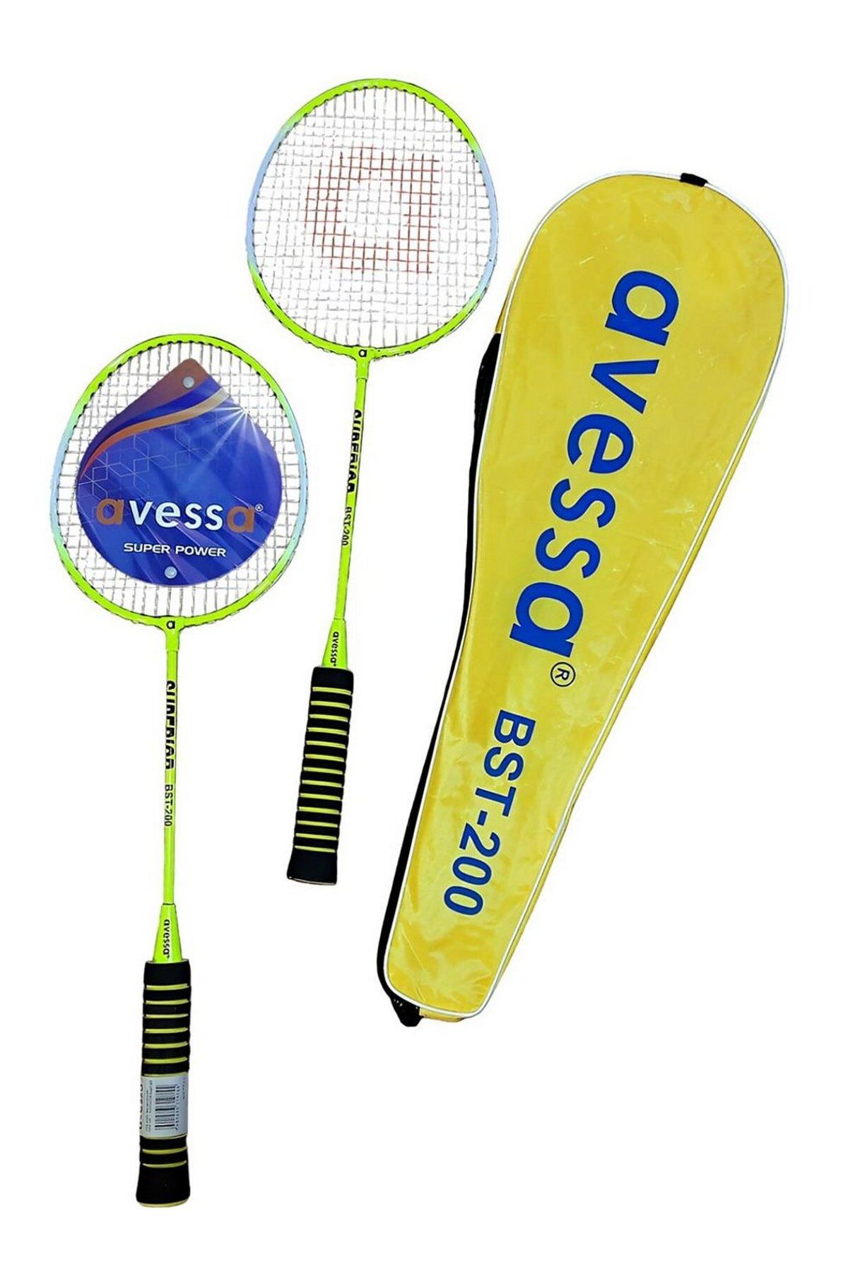Avessa BST-200 Super Power Badminton 2'li Raket Seti Sarı