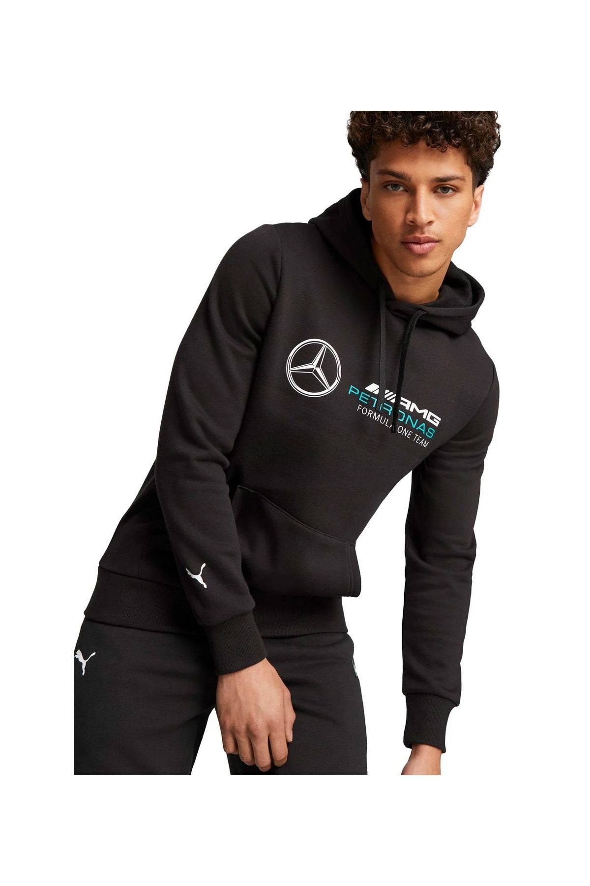 Puma MapF1 ESS Fleece Hoodie Puma-Black Erkek Sweatshirt Siyah 62115901
