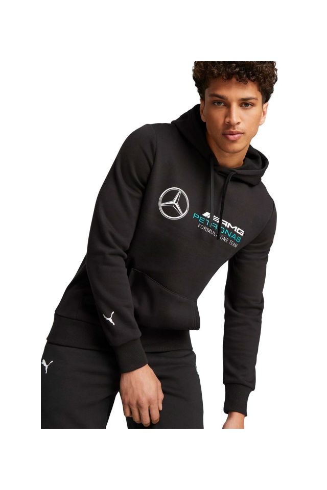 Puma MapF1 ESS Fleece Hoodie Puma-Black Erkek Sweatshirt Siyah 62115901