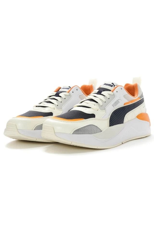 Puma X-Ray 2 Square White-Navy White-Clementine Erkek Spor Ayakkabı Beyaz 37310884