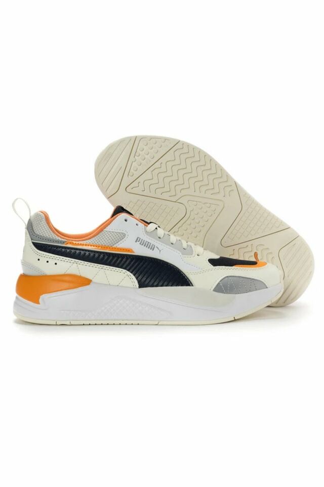 Puma X-Ray 2 Square White-Navy White-Clementine Erkek Spor Ayakkabı Beyaz 37310884