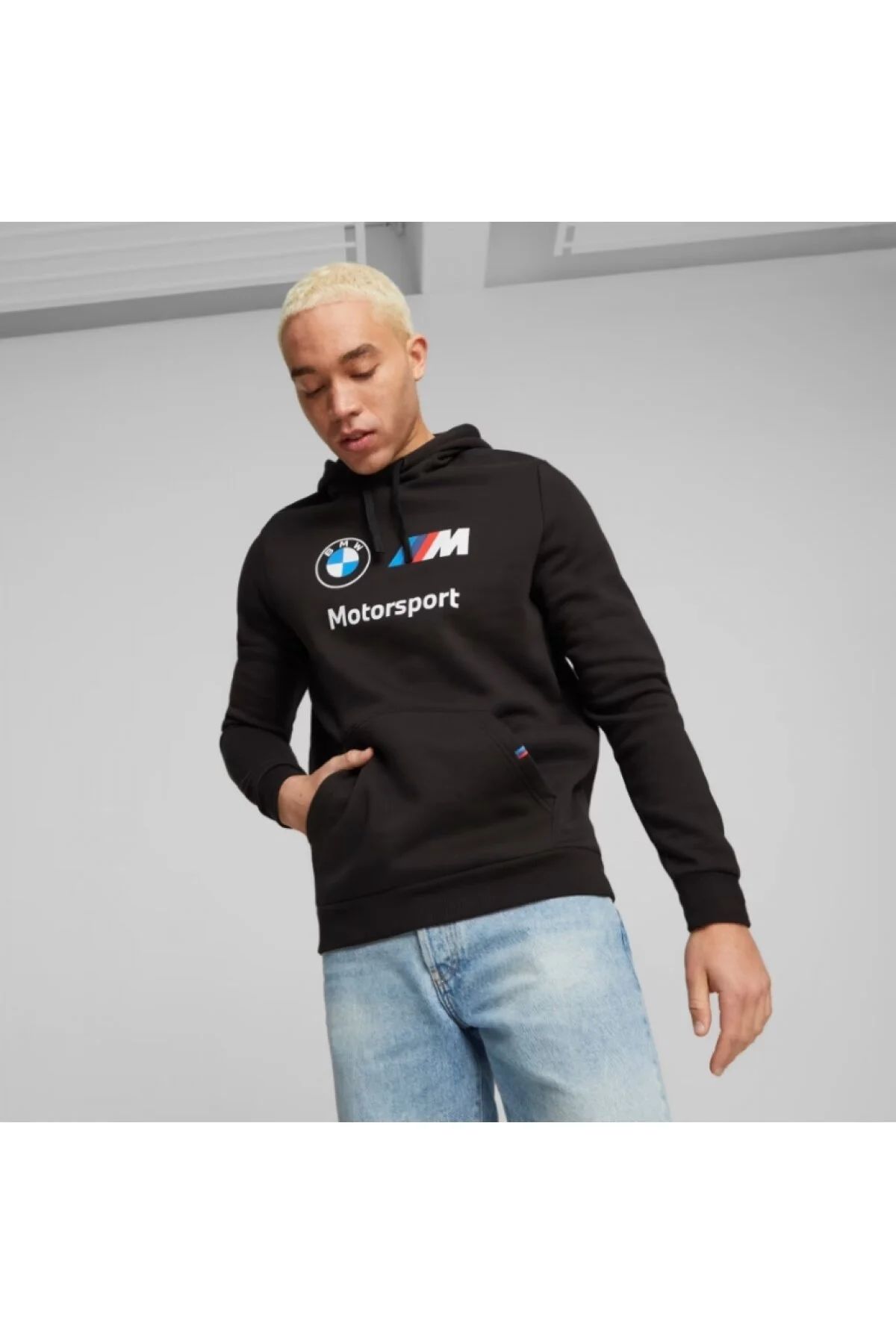 Puma Bmw Mms ESS Motorsport Hoodie Fleece Puma-Black Erkek Sweatshirt Siyah 62130101