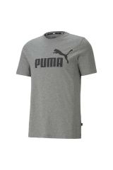 Puma ESS Logo Tee Medium Gray Heather T-Shirt Unisex Günlük Tişört Gri 58666603 L