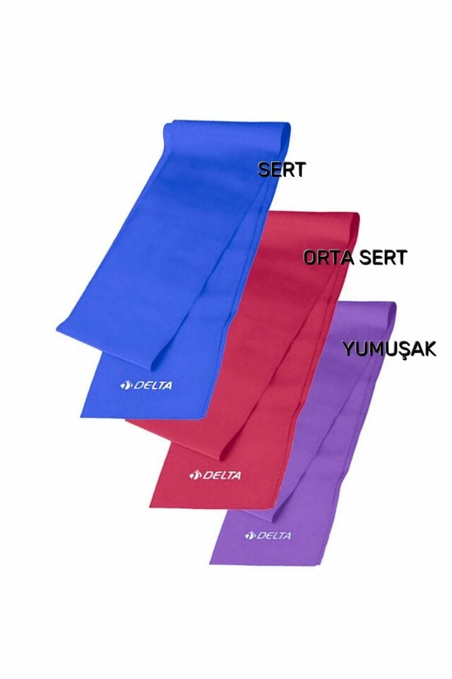 Delta BSU-190 3'lü Aerobik Pilates Bant Set 1500x150 mm 3 Renk