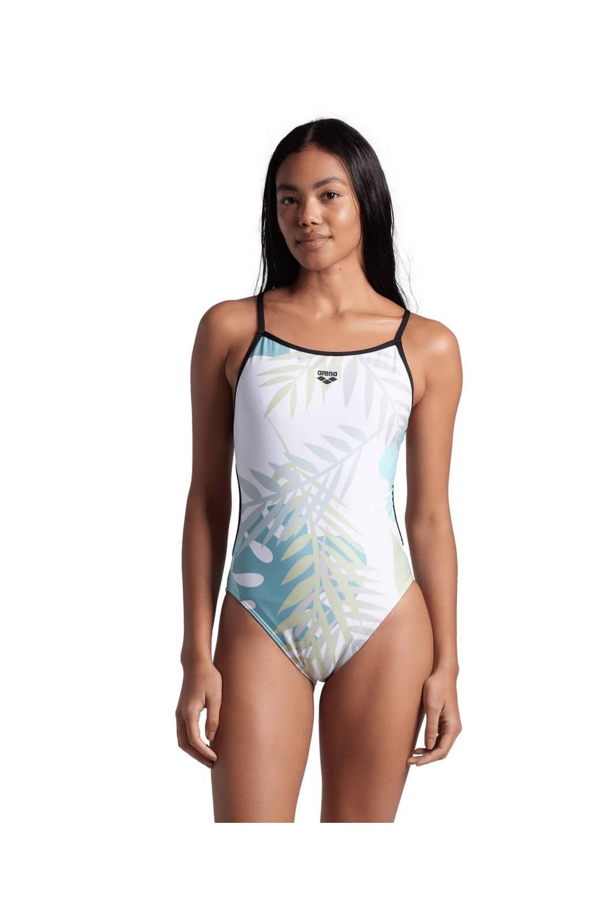 Arena Women's Arena Light Floral Swimsut Lace Bayan Mayo Beyaz/Siyah 007156550