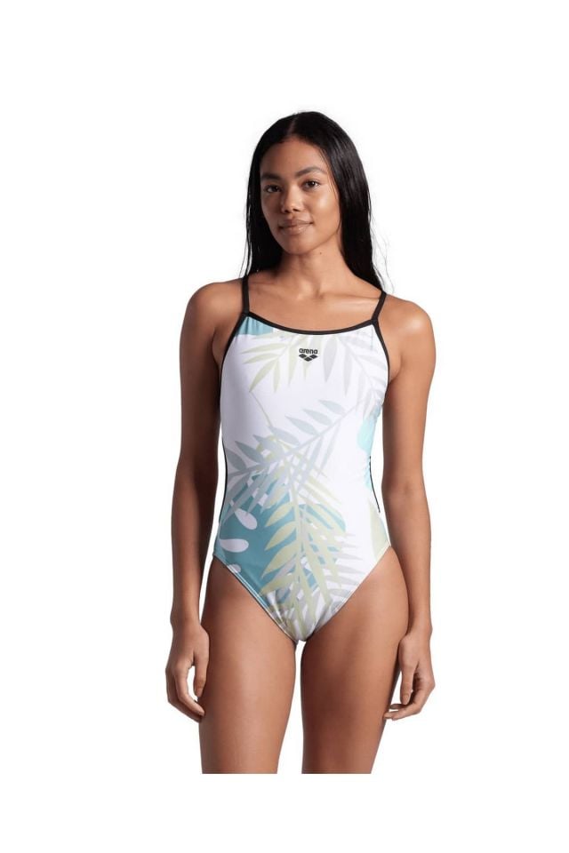 Arena Women's Arena Light Floral Swimsut Lace Bayan Mayo Beyaz/Siyah 007156550