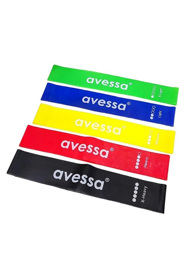 Avessa LAB-SET-50 Latex Aerobik Egzersiz 5'li Bant Seti