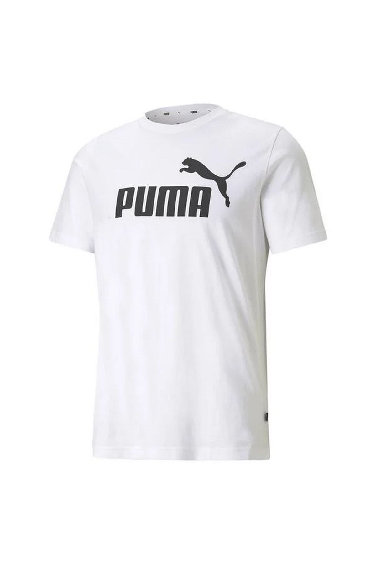 Puma ESS Logo Tee Puma-White T-Shirt Unisex Günlük Tişört Beyaz 58666602