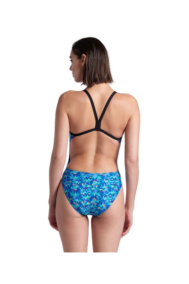 Arena Women's Arena Pooltiles Swimsuit Challenge Bayan Mayo Mavi/Siyah 007154580