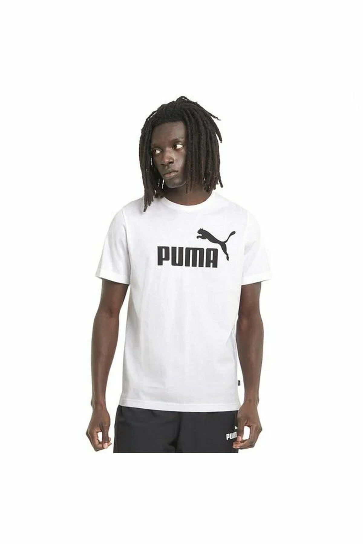 Puma ESS Logo Tee Puma-White T-Shirt Unisex Günlük Tişört Beyaz 58666602 M