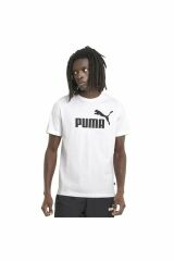 Puma ESS Logo Tee Puma-White T-Shirt Unisex Günlük Tişört Beyaz 58666602 M