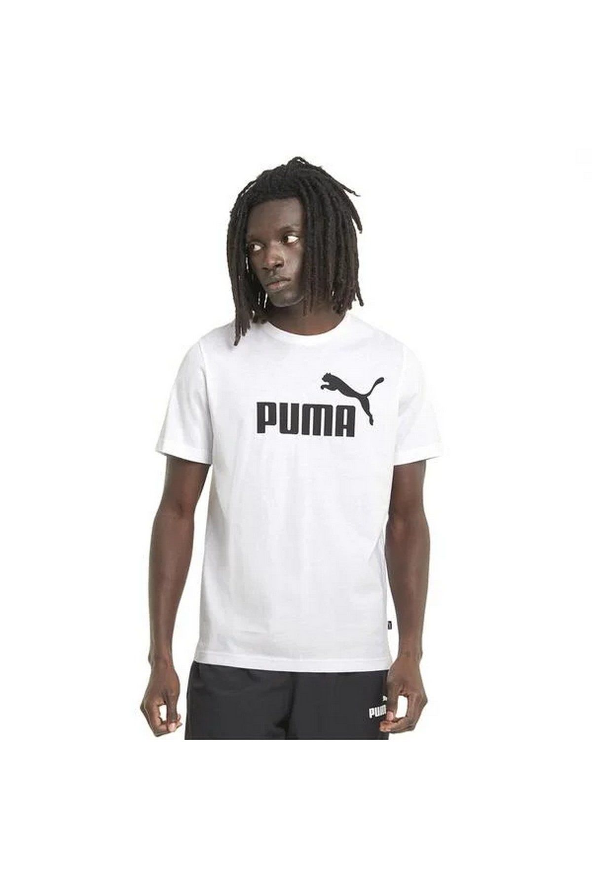 Puma ESS Logo Tee Puma-White T-Shirt Unisex Günlük Tişört Beyaz 58666602 S