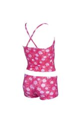 Arena Tropical Summer Jr Tankini Kız Çocuk Çok Renkli Yüzücü Mayosu Pembe Desenli 003085950 12-13