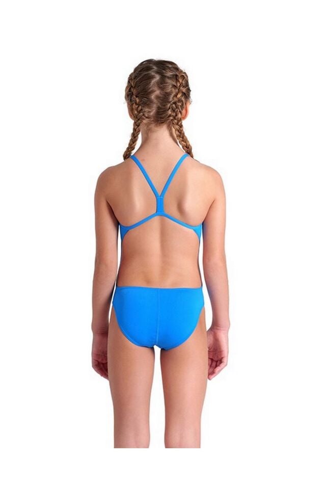 Arena Girl's Team Swimsuit Challenge Solid Kız Çocuk Yüzücü Mayo Mavi 004765860 Beden 6-7