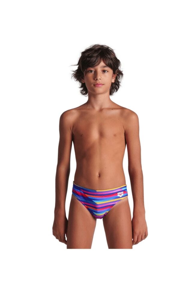 Arena Boy's Arena Racing Stripe Swim Briefs Erkek Çocuk Yüzücü Mayo Renkli 009010750 Tek Beden 14-15