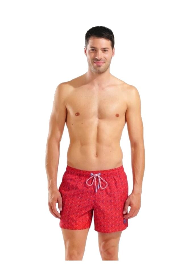 Arena Men's Water Prints Beach Short AO Erkek Plaj Şortu Kırmızı 007159430