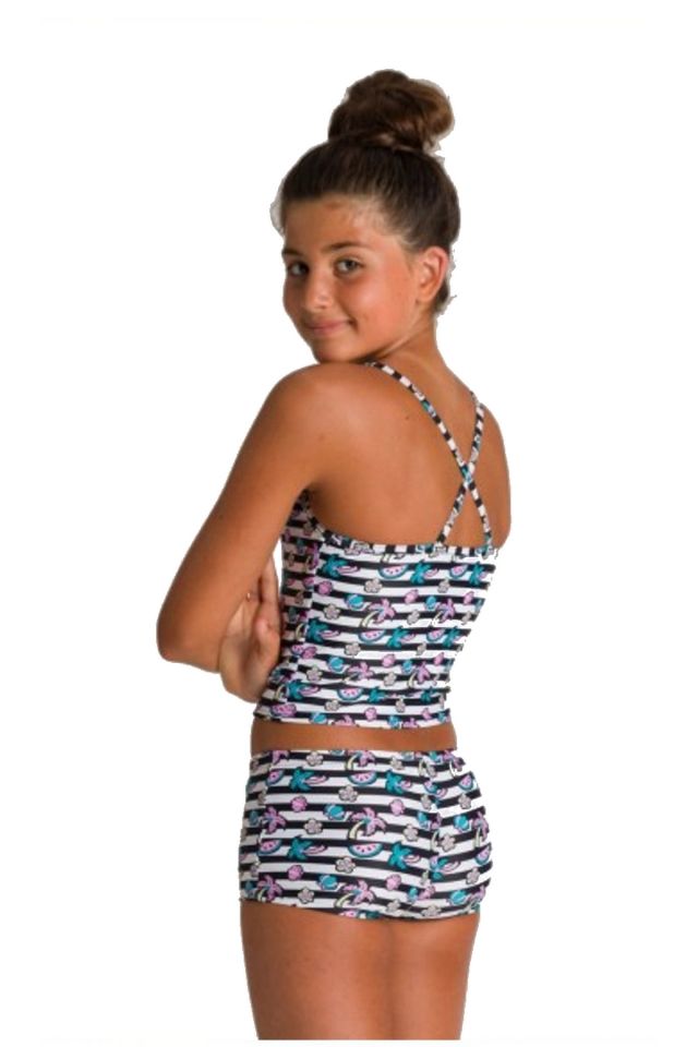 Arena Tropical Summer Jr Tankini Kız Çocuk Çok Renkli Mayo 14-15 Yaş 003085105
