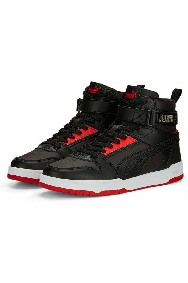 Puma RBD Game Flat Dark Gray Puma-Black Red Puma-Gold Bilekli Erkek Spor Ayakkabı Siyah 38583911 45