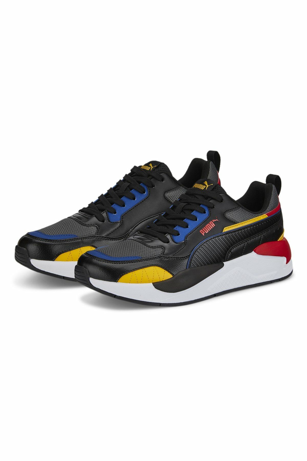 Puma X-Ray 2 Square Dark Shadow Puma-Black Spectra Yellow Limoges High Risk Red Erkek Spor Ayakkabı 37310850 41