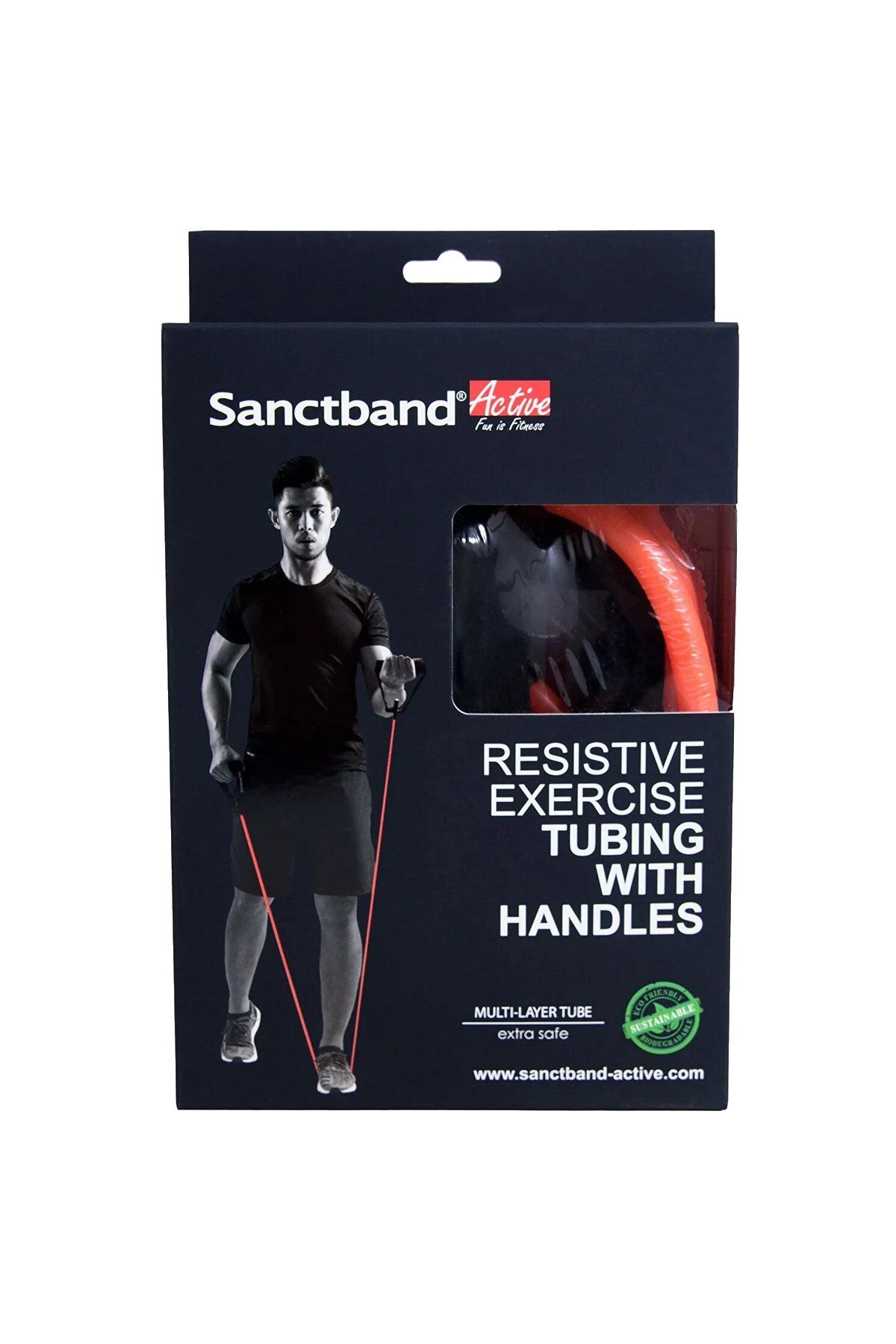Sanctband Resistive Exercise Tubing Handles TH015Q-DASA0 Amber Medium
