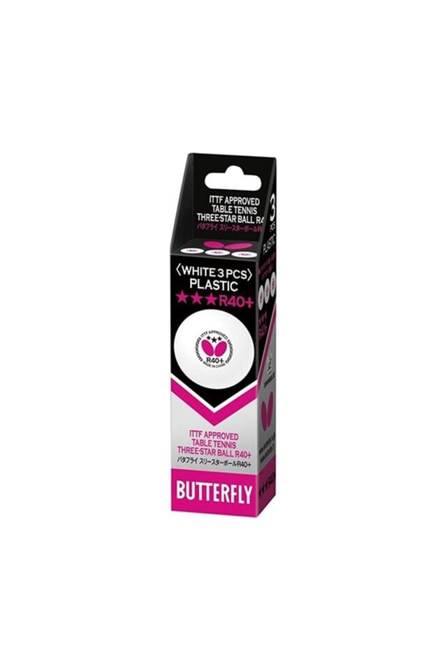 Butterfly 85144 R40+ ITTF Onaylı 3 Yıldız 3'lü Masa Tenisi Maç Topu
