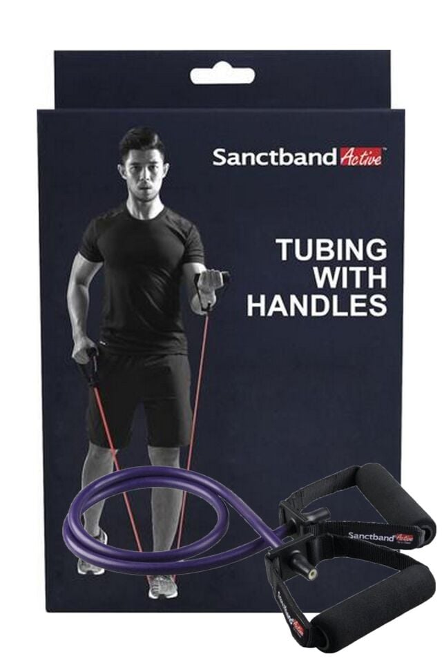 Sanctband Resistive Exercise Tubing Handles TH015T-DASA0 Violet Super Heavy