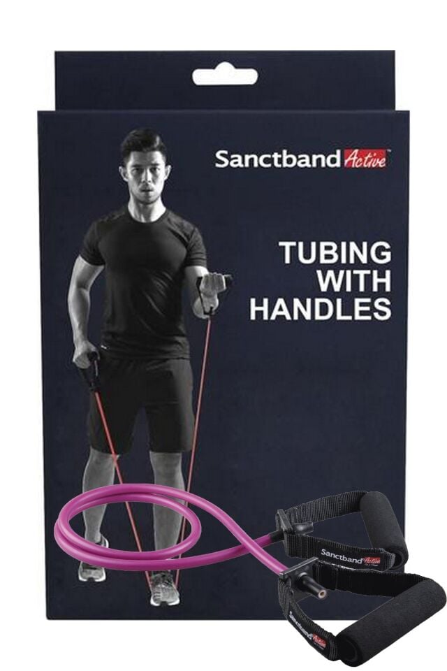 Sanctband Resistive Exercise Tubing Handles TH015R-DASA0 Purple Heavy