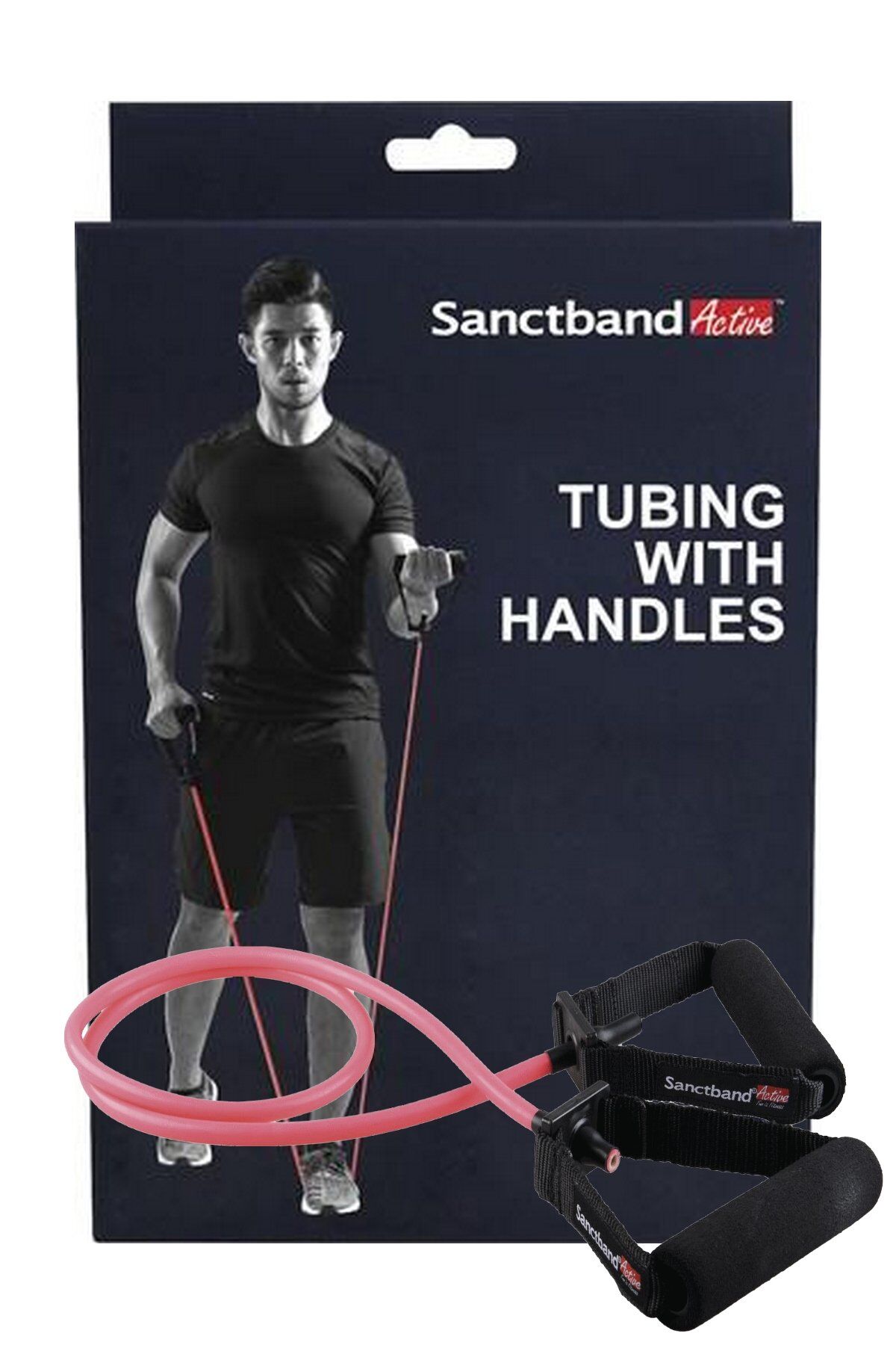 Sanctband Resistive Exercise Tubing Handles TH015P-DASA0 Pink Light