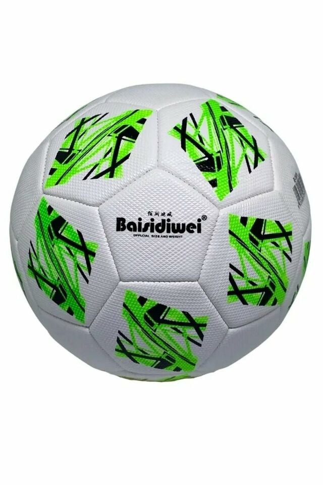 Baisidiwei B-1006 Suni Deri Dış Mekan No 5 Futbol Topu Beyaz/Yeşil