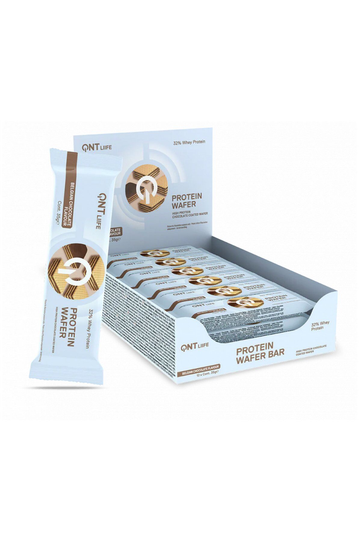Qnt Belgian Chocolate Protein Wafer 35g x 12 Adet